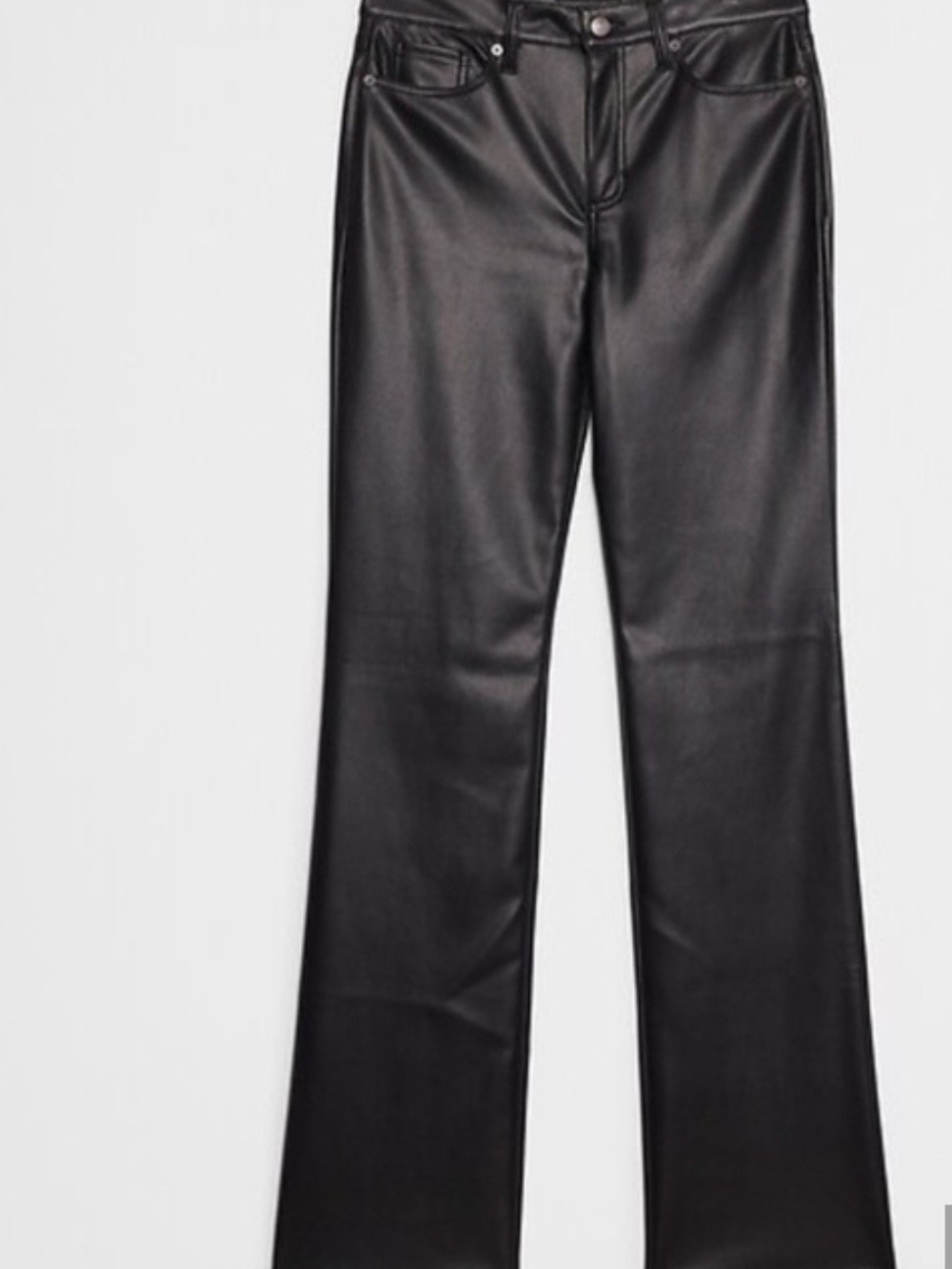 Banana Republic Black Faux Leather Boot-Cut Pants
